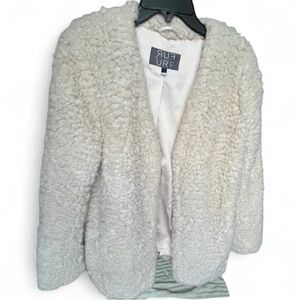 RUF BY URF Anthropologie Cream faux fur jacket XS